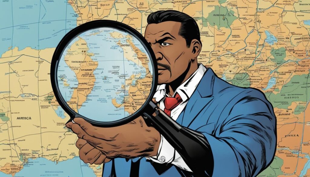 Top Resources to Learn Local SEO in South Africa 2 SEO A man holding a magnifying glass over a map, demonstrating top tools for local SEO.