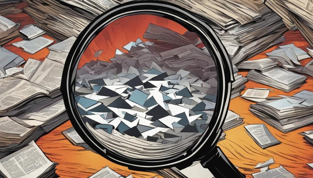 DIY SEO: Can You Optimise Your Site Alone? 3 SEO An illustration showcasing tips and best practices for local businesses with a magnifying glass hovering over a pile of papers.