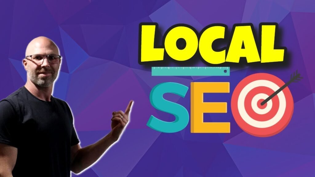 Local SEO Essentials: 3 Key Elements Explained 2 SEO A man is pointing at a target with the words local SEO, indicating his curiosity about how long it takes for local SEO to show results.